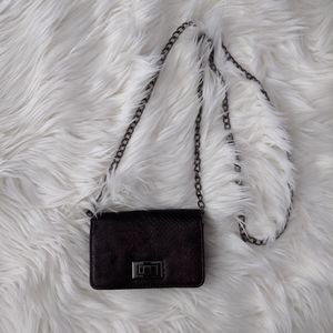 Purple/burgundy mini crossbody bag chain strap